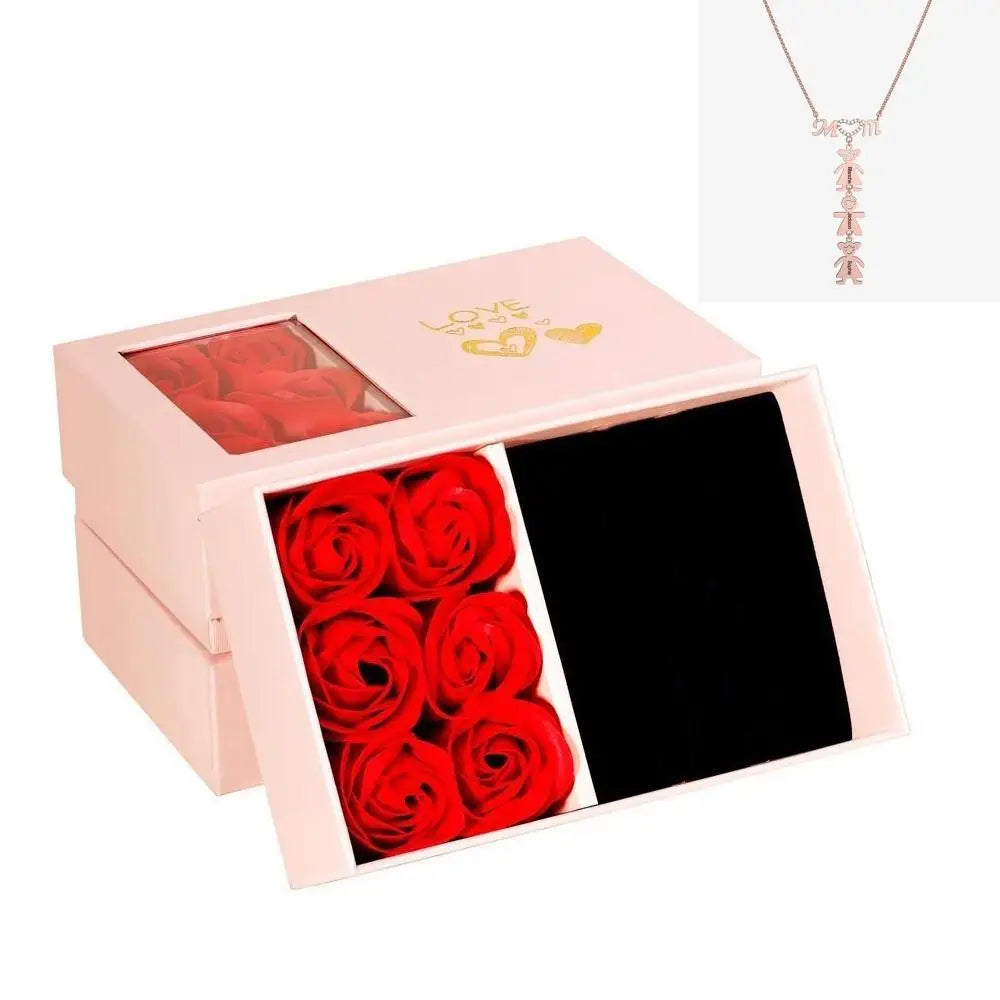 Colar Amor de Mãe + Caixa Personalizada com Rosas